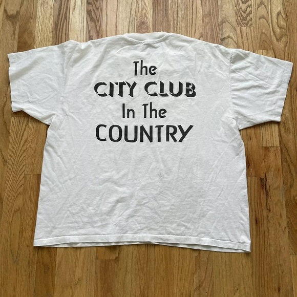 Men's Vintage 90's Hanes Country Club 33 East White Graphic T Shirt Tee Sz 2XL - Picture 5 of 7
